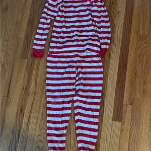 Red and White Striped Pajama Set
